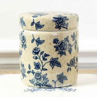 Petit Pot Pearl Indigo Fleurs by Grand Illusions